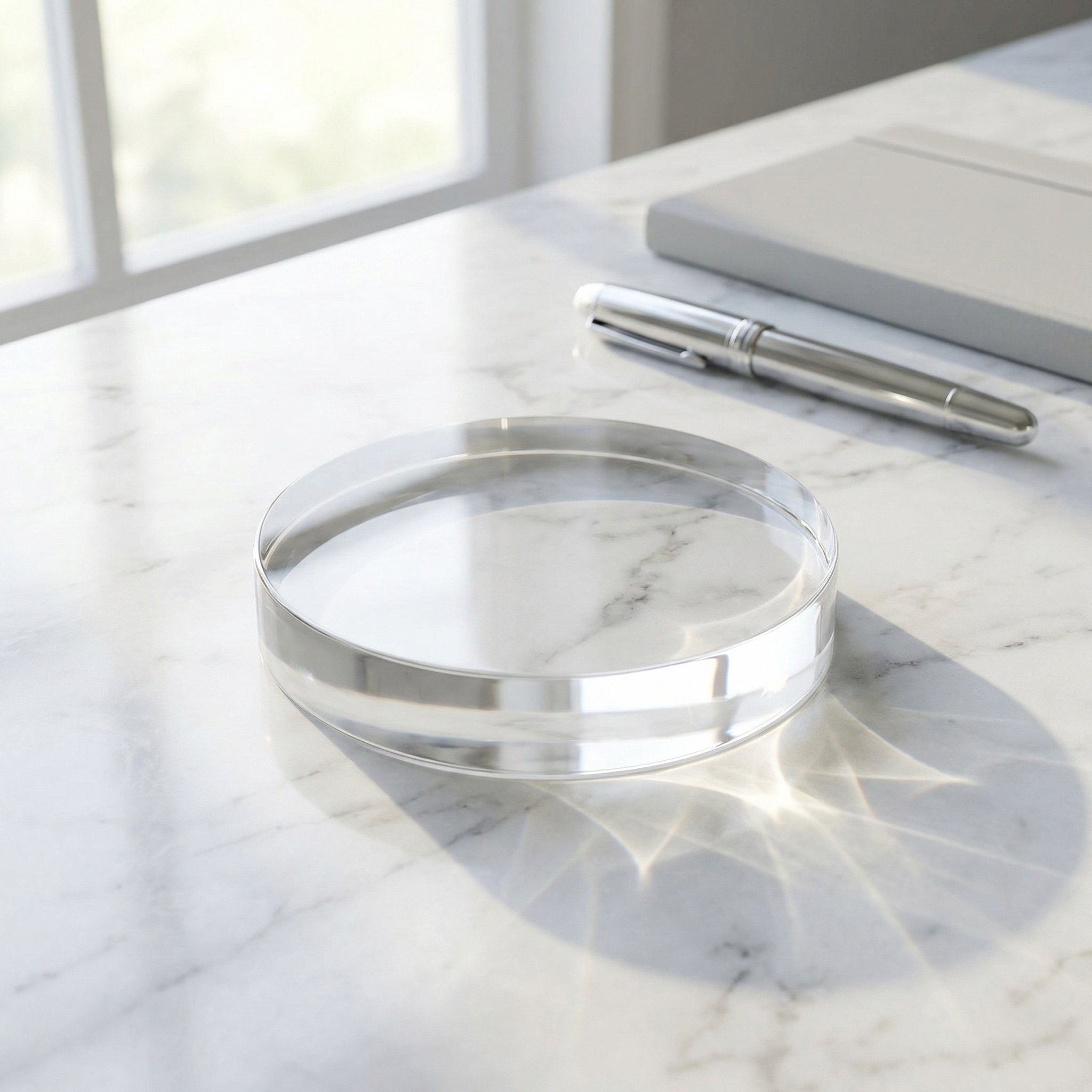 Book Weight Glass - 3.15インチの丸型透明ガラスペーパーウェイト、書道や絵画用ブロック、本の重り、オフィスデスクや家の装飾ディスプレイ用
