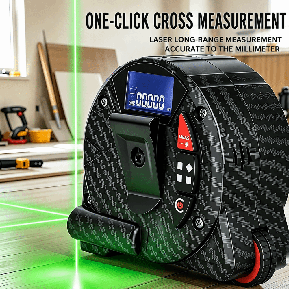 3in1 5メートル巻尺 厚いシェル 高精度レーザー距離計  - Tape Dispenser Weighted のレビューと価格